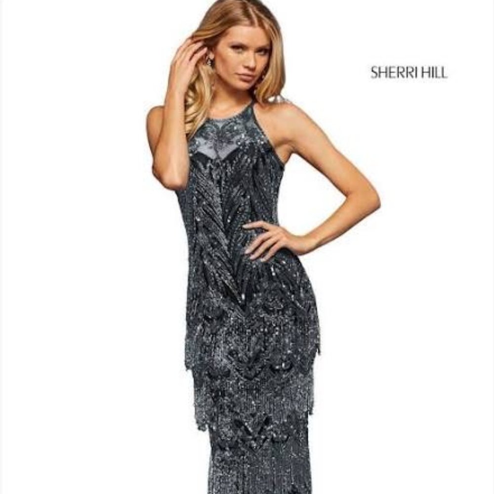 Sherri Hill 52946, 2019 Prom Dress Black, Size 8